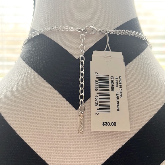 Napier Faux Pearl and Diamond Necklace - Picture 2 of 5